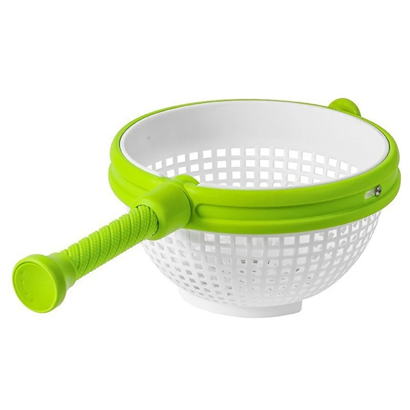 Folding Drainer Basket Fruit & Vegetable Centrifuge Salad Spinner With Handle Kitchen Useful Things