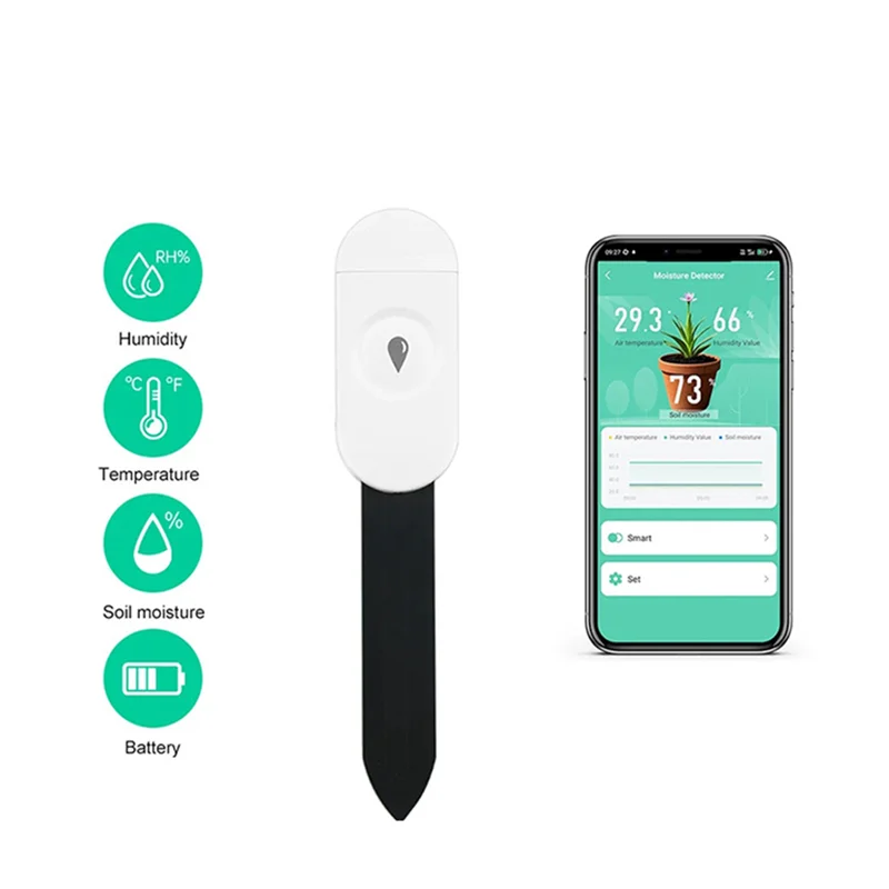 JABS-Zigbee Soil Moisture Sensor Garden Temperature Humidity Tester Automation Irrigation Detector For Home Assistant Z2M