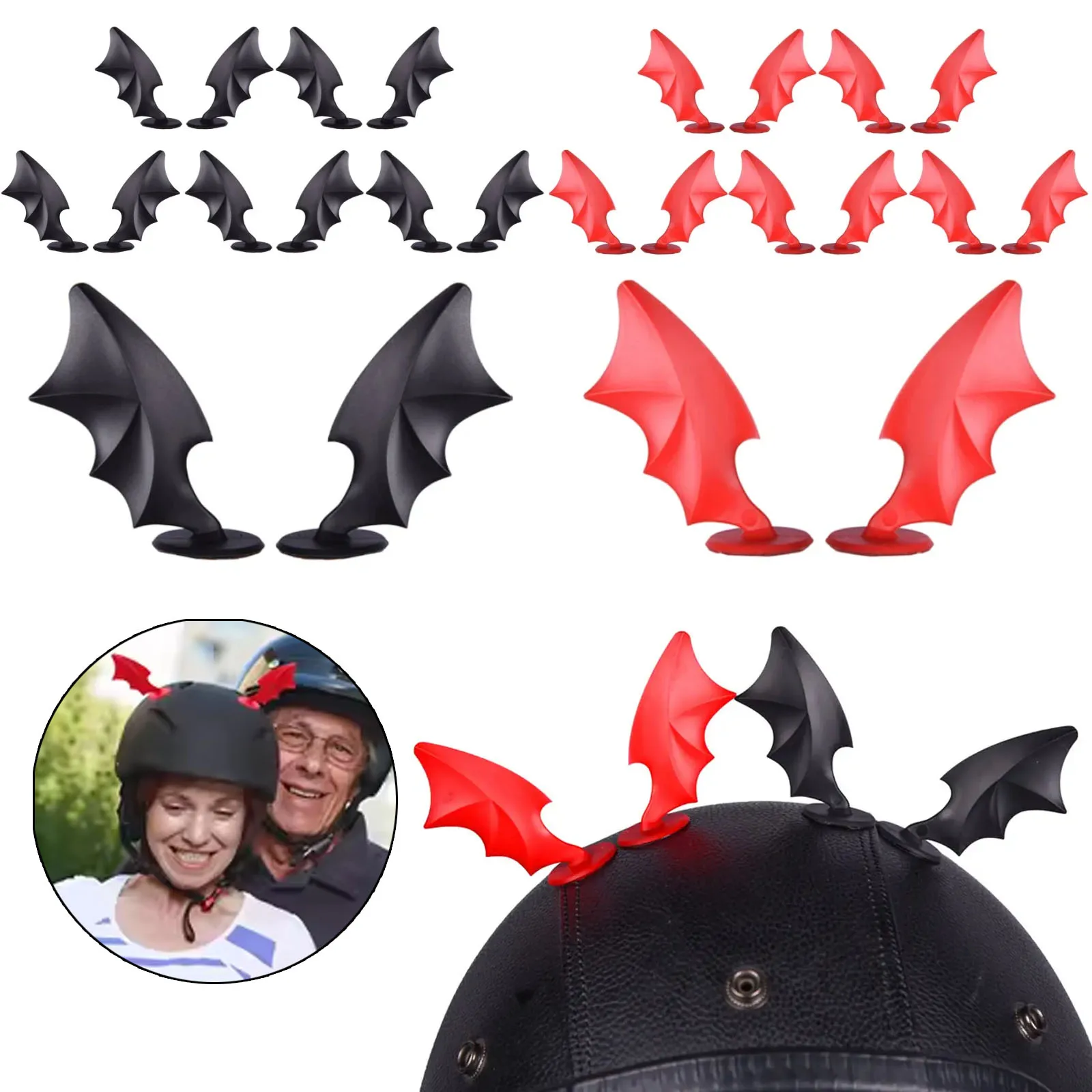 

Украшения для крыльев шлема Съемные крылья демона 3D с присоской, универсальные, подходят для всех шлемов для верховой езды, острый байкерский аксессуар