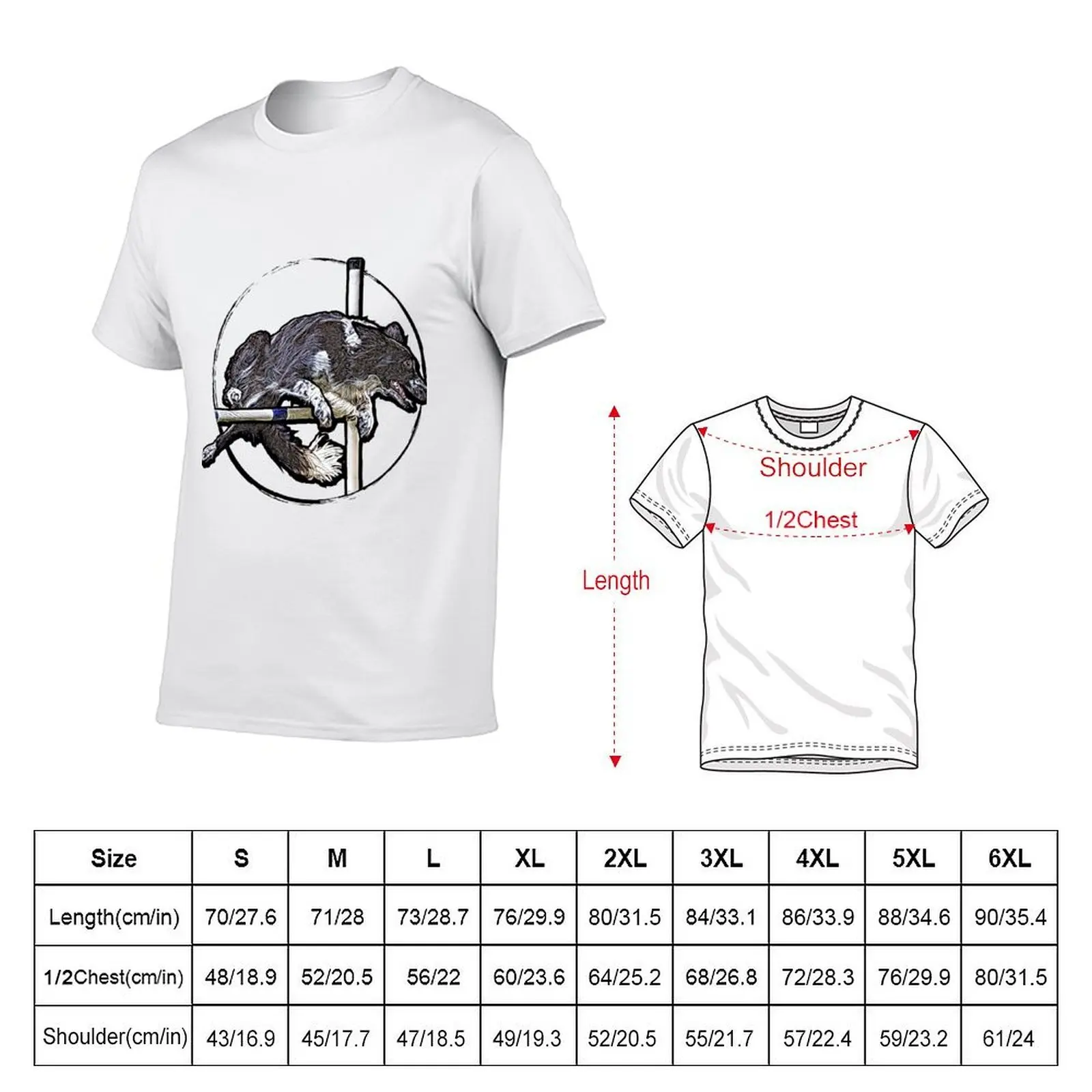 قميص القطن القفز رجل تي شيرت الكلب الحدود جودة تي شيرت نشط الكولي تي شيرت عادي رجل رجل فاخر عالية #5