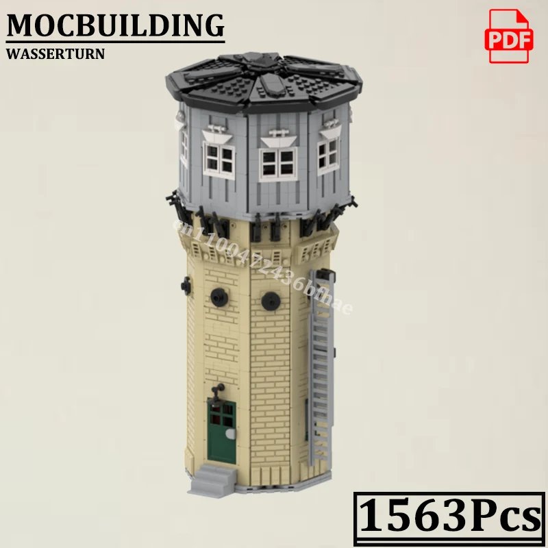 

City Street View Water Tower Model Corner Tower MOCBUILDING Creative Blocks WASSERTURN Construction Bricks Toys Gift