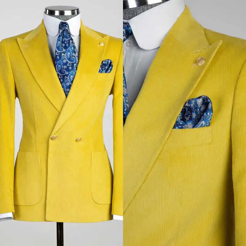 

Classic Men Suits 1 Piece Blazer Double Breasted Peaked Lapel Groom Wedding Tuxedos Special Occasion Party Custom Made