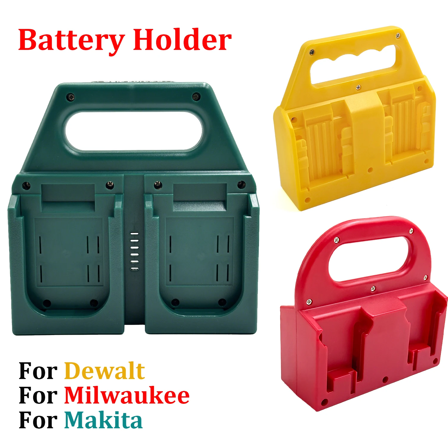 NEW Battery Holder Storage For Dewalt 20V For Milwaukee 18V For Makita 18V Li-ion Battery Portable Battery Holder with Handle