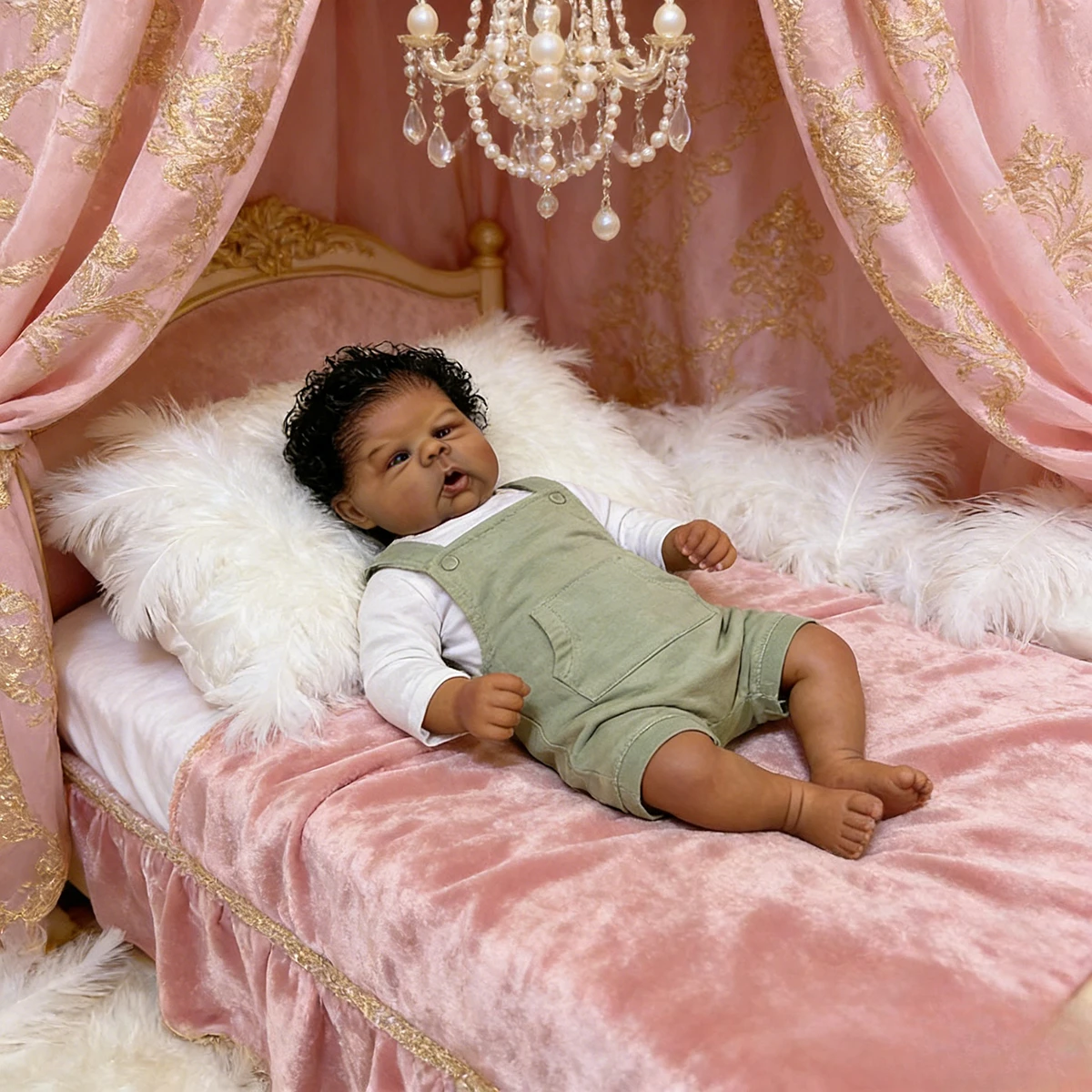 Gounchi – poupée Reborn réaliste de 50cm, corps doux au toucher, peau veineuse 3D, cheveux enracinés à la main, cadeau idéal pour les enfants