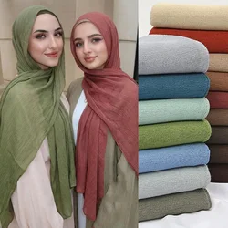 New Rayon Cotton Muslim Hijabs for Women Scarf  Plain Shawls Femme Musulman Soft Viscose Rayon Headscarf Islamic Turban Headband