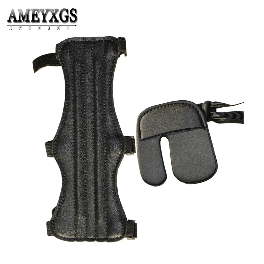 Archery Arm Guard Finger Guard Adjusted Strap for Traditional Recurve Bow Arrow Shooting Hunting Training Protection Accessories