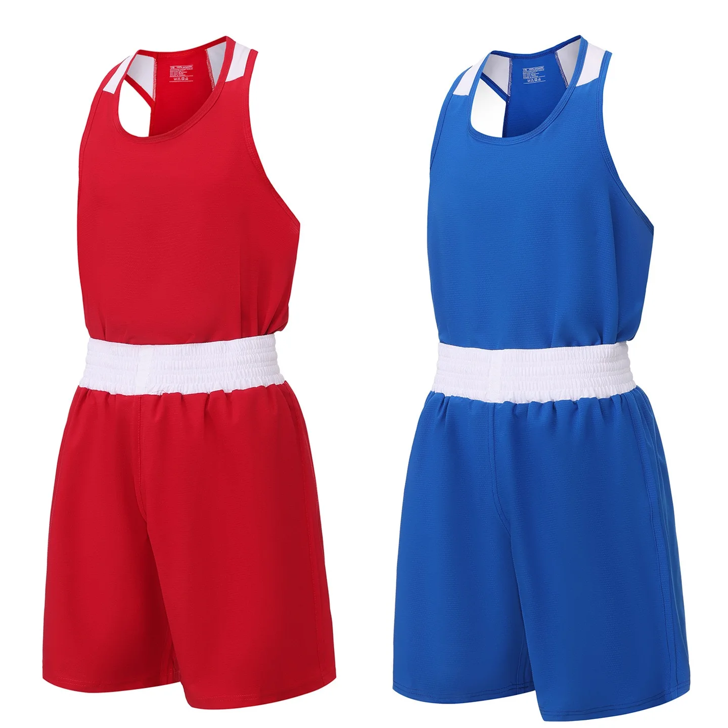 Boxuniform-Set für Männer, Frauen und Kinder, Box-Tanktop & Shorts, Professionelles Wettkampf-Boxoutfit für Amateurtraining und Sparring