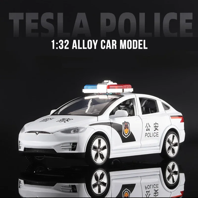 

1:32 Tesla MODEL X Police Alloy Car Model Diecasts Toy Vehicles Toy Cars Free Shipping For Children Christmas Gifts Boy Toy