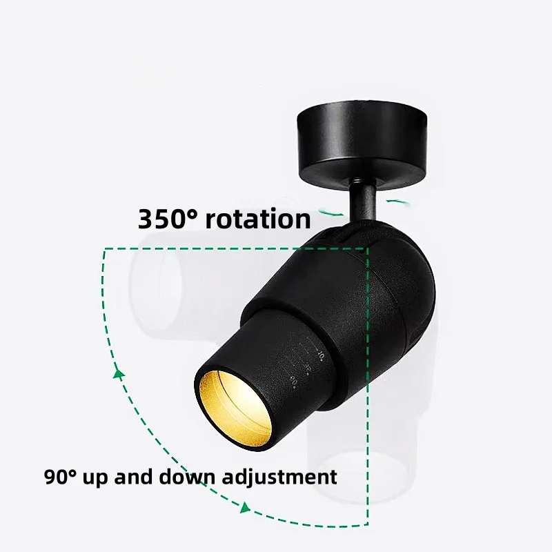 LED focus track spotlight 350 degree rotating zoom Museum Ceiling light Dining bar Focus rail light 5W7W10W12W15W indoor lightin - Image 4