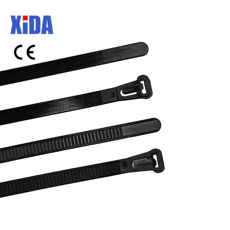 

100pcs Releasable Nylon Cable Ties 8x700 Black