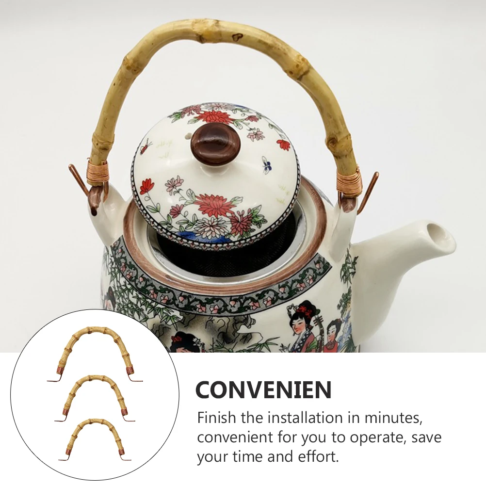 

3pcs Kettle Handle Accessories 25cm 20cm 18cm Rattan Handles for Teapots Easy Installation Anti Burn Gifts Japanese Style