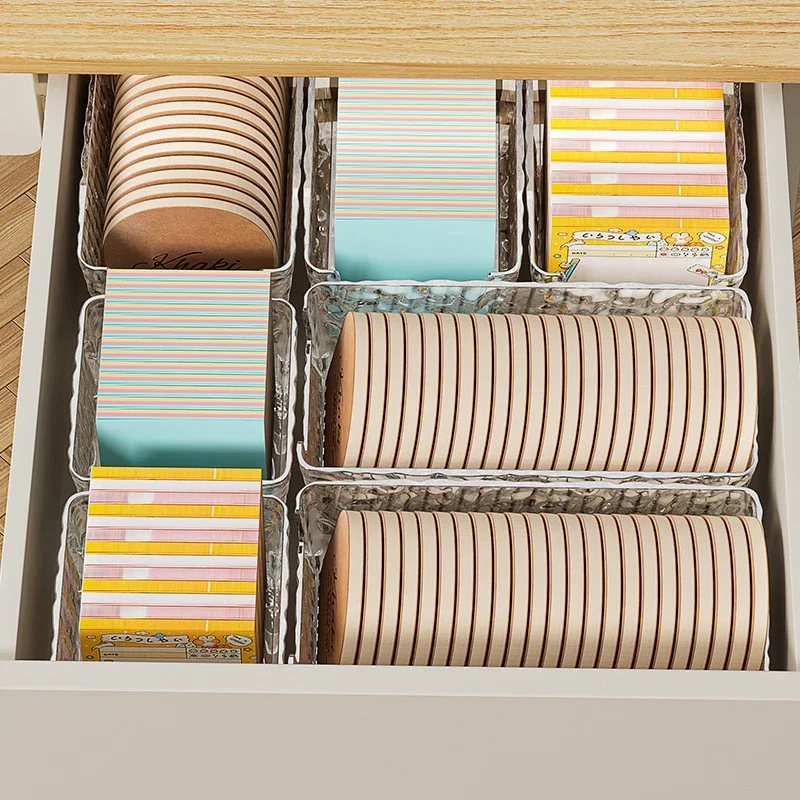 1pc Empty Transparent Storage Box Photos Small Card Classification Desktop Drawer Organizer Stationery Storage Container