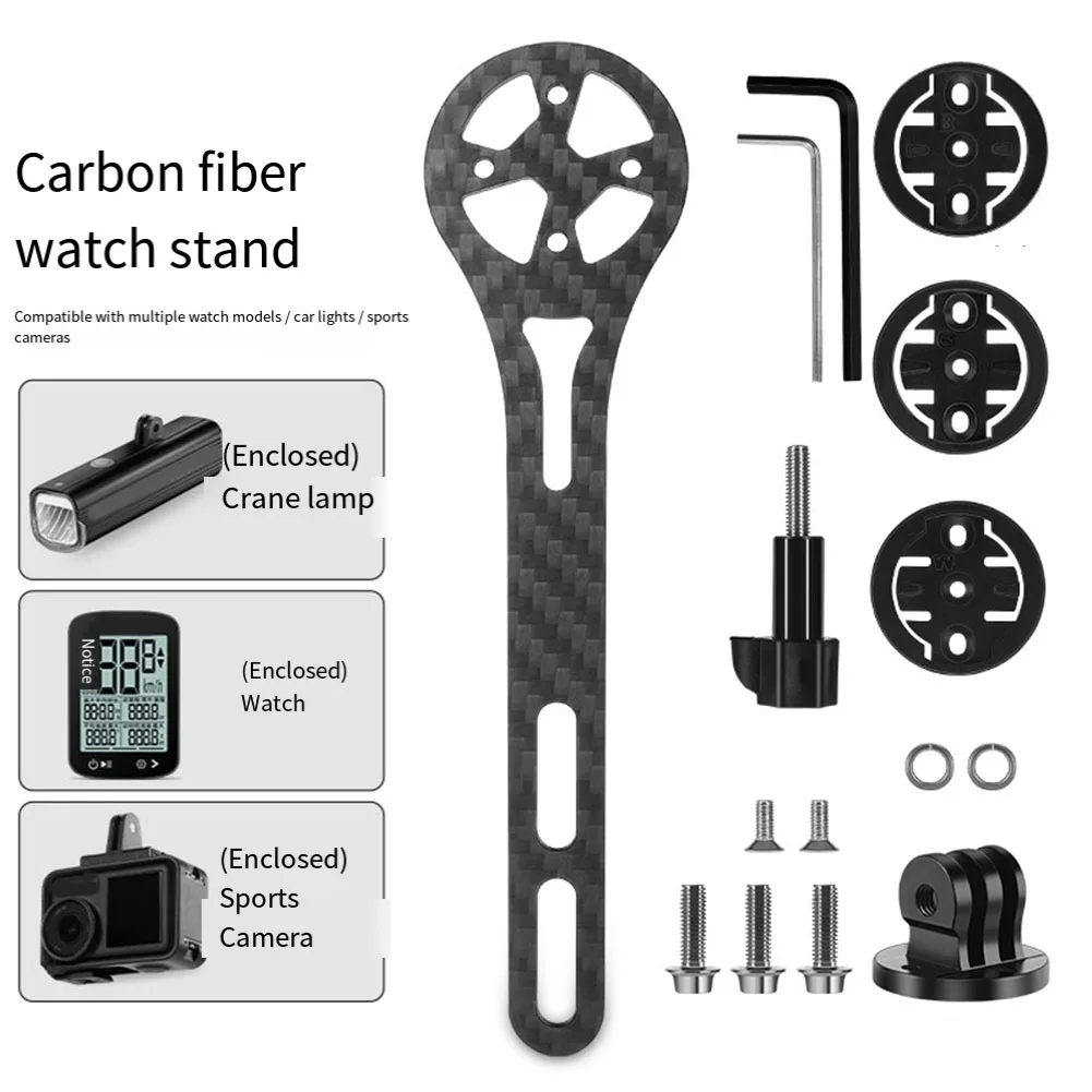 

T700 Carbon Fiber Bike Computer Mount Bicycle Integrated Handlebar Action Camera Mount Bracket Cycling Accessories