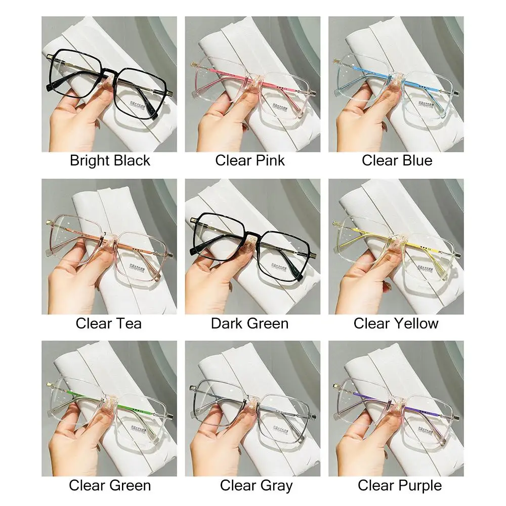 Stylish Square Anti-Blue Light Glasses for Women Retro Clear Frame Anti Radiation Glasses Korean Style Transparent Glasses