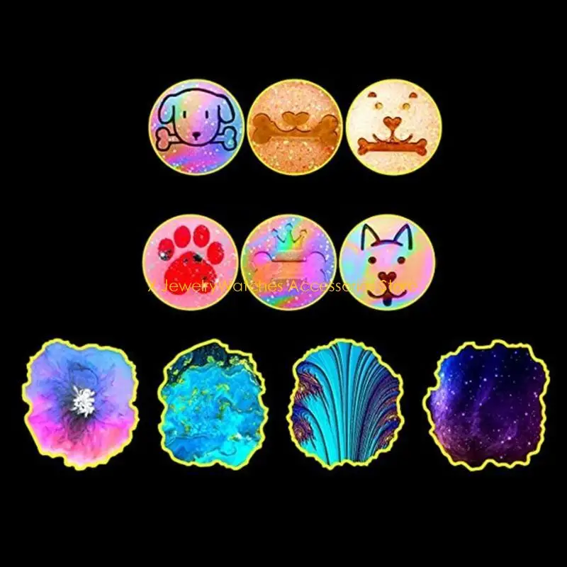 

31KD Форма для ручки для телефона, комплект из эпоксидной смолы сверху, силиконовые формы с 15 полостями, нерегулярные круглые