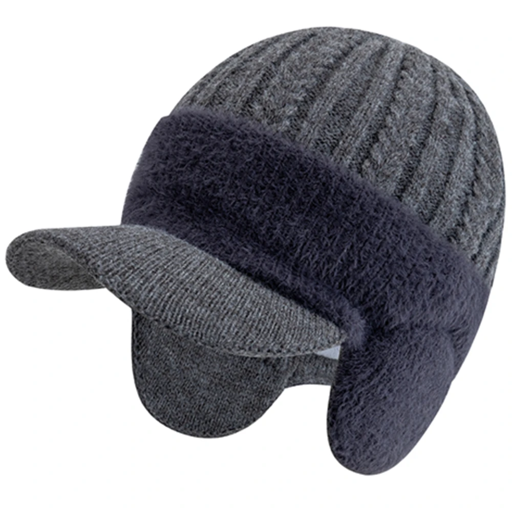 Hot Sale New Plush Fur Lined Winter Hat With Earflap Fashion Faux Fur Beanie Hats Men Outdoor Keep Warm Cap Hat Father Warm Gift