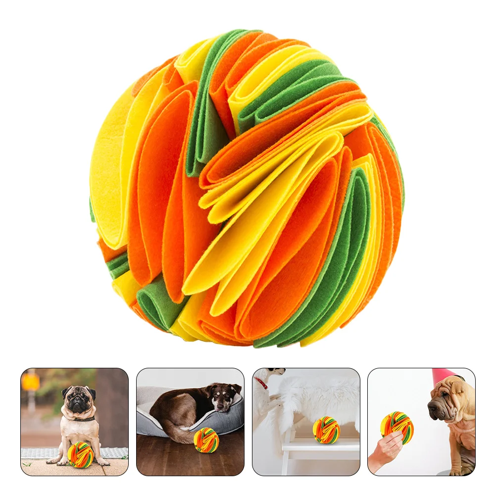 Dog Sniffing Ball Pet Plaything Chewing Toys Grinding Olfactory Bulb Feeding Teeth Felt Cloth Molar Small