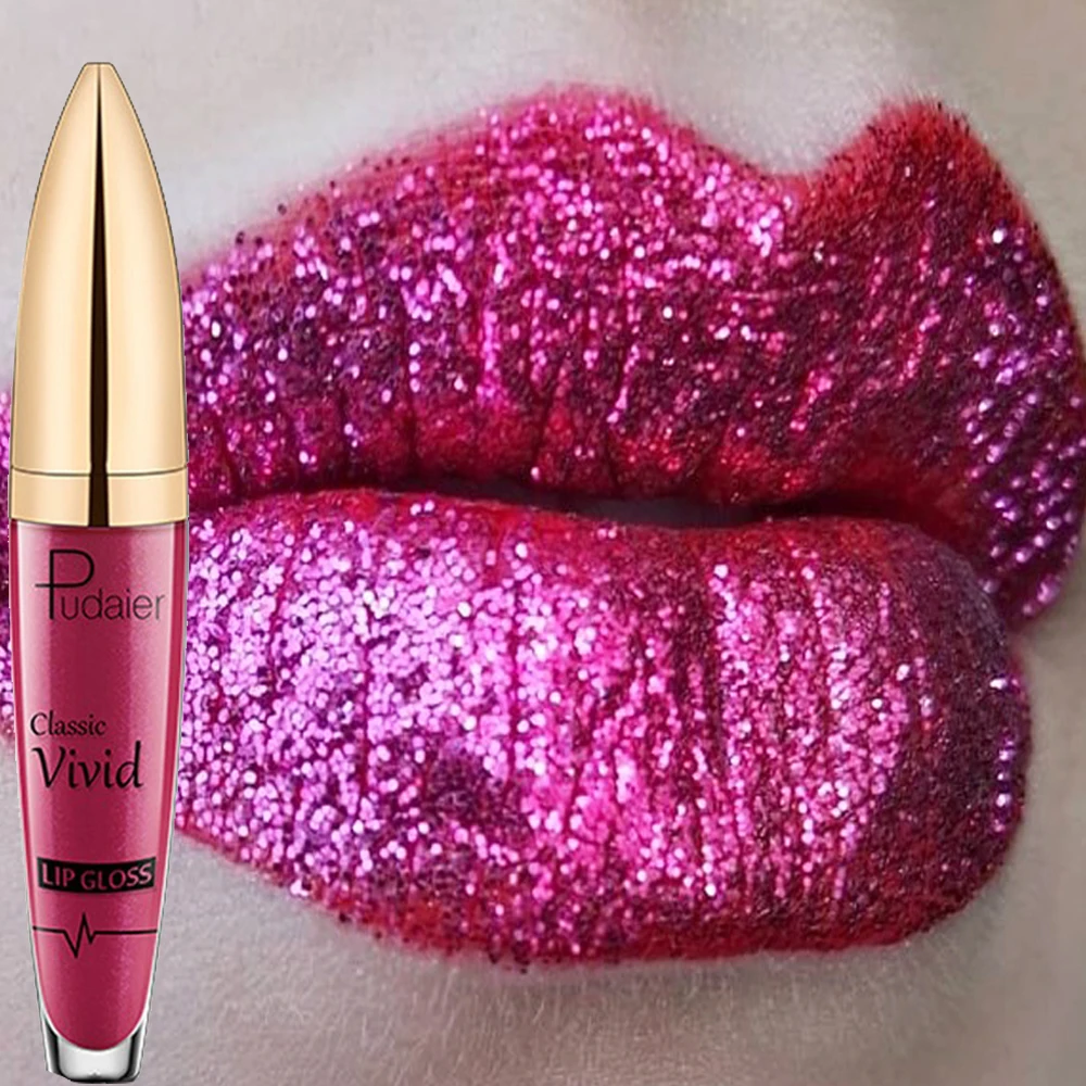 Shiny Lip Gloss Waterproof Diamond Shimmer Glitter Lips Plumper Glaze Long Lasting Highly Pigmented Liquid Lipstick Women Makeup