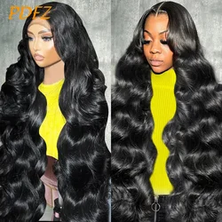 Perruque Lace Front Wig Body Wave Naturelle, Cheveux Humains, 13 Tages, HD, Pincée Wiltshire, Nministériels ds Achnommée, 100% Cheveux Humains