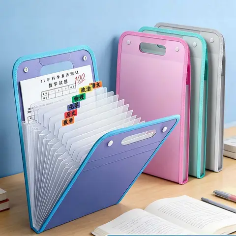 13 Layers A4 Expanding File Folder Handheld Organizer Large Capacity Document Paper Bill Storage Bag For Students Office