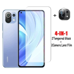 2pcs For Xiaomi Mi 11 Lite Glass Mi 11 Lite 11i 10T Pro Screen Protector Tempered Glass Protective Glass Phone Film Mi 11 Lite