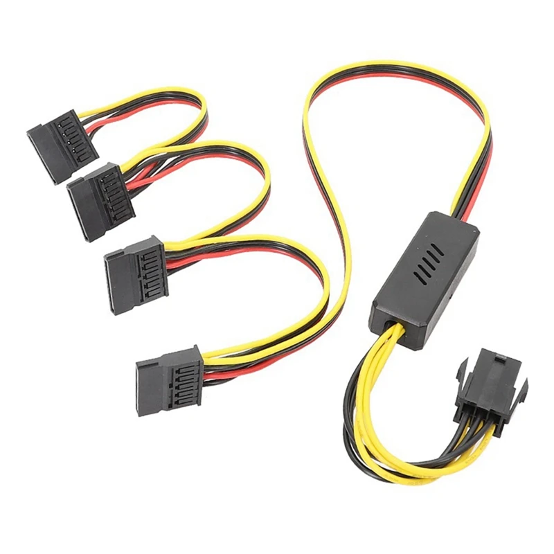 Graphics Card 6PIN To SATA Hard Drive Power Supply Cable 12V To SATA Hard Drive Cable Step-Down Voltage Stabilization