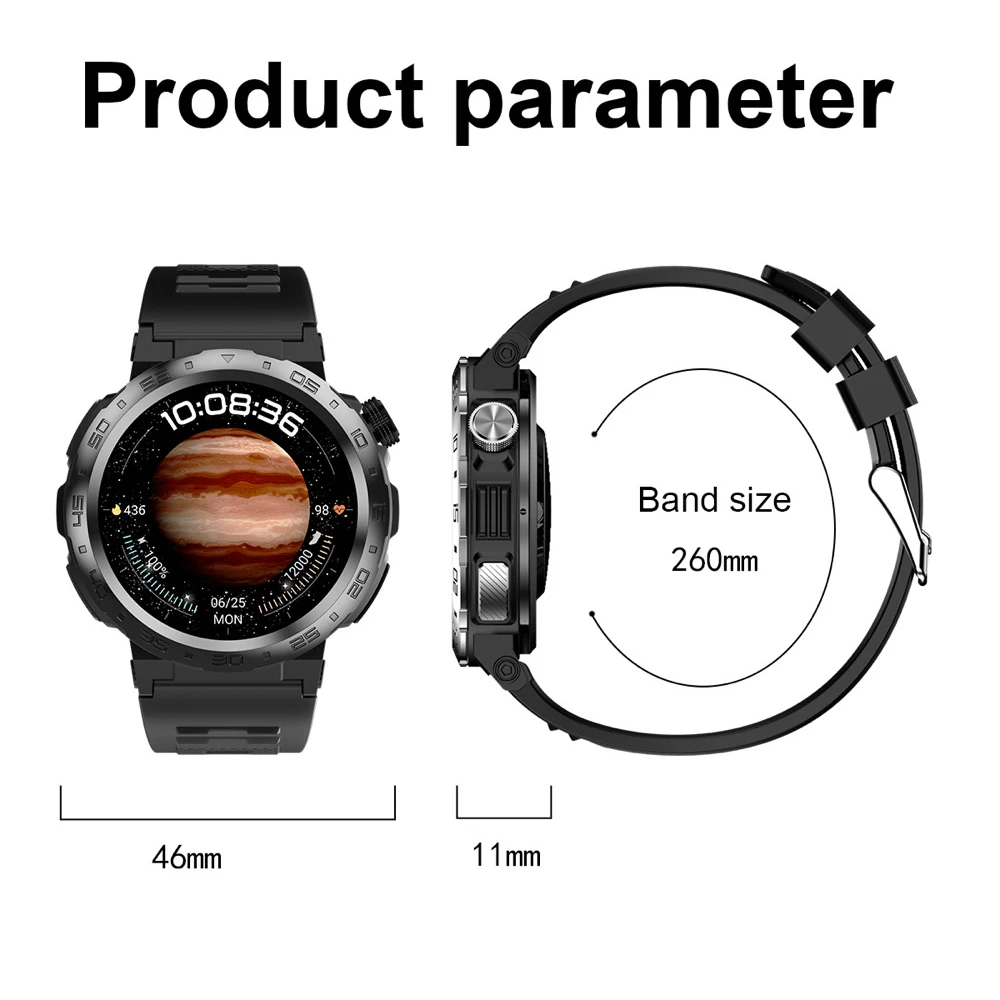 الرياضة في الهواء الطلق Amoled شاشة GPS ساعة ذكية معدل ضربات القلب Smartwatch الصحة بلوتوث دعوة سوار 5ATM مقاوم للماء ساعة توقيت