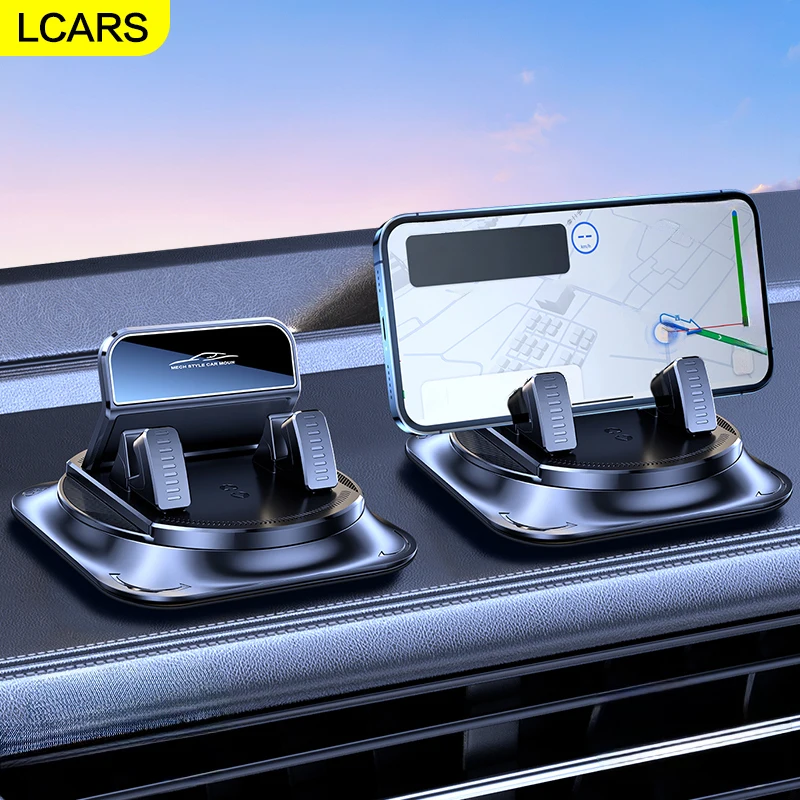 Lcars Auto-Handyhalterung, 360° °   Drehbar, aus ABS-Material, rutschfeste doppelseitige Silikon-Klebematte, beschädigt den Innenraum nicht, geeignet für die Navigation im Armaturenbrett, kann für