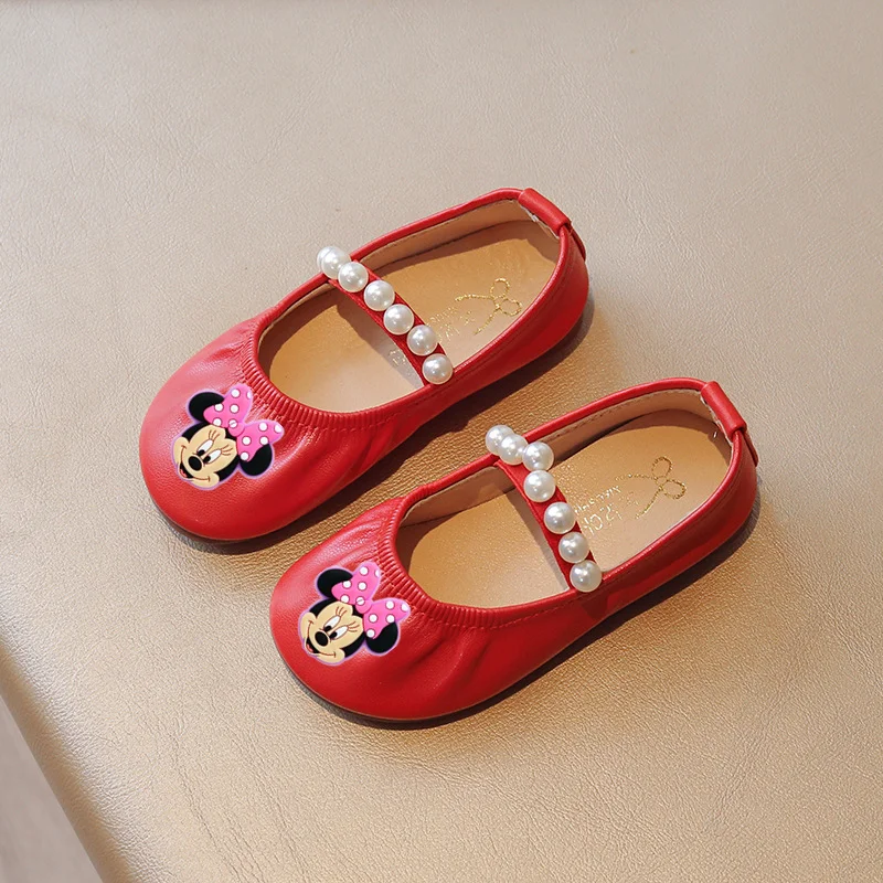 

Disney Toddler shoes Spring and Autumn Leather Shoes Mickey Mouse Girls Sandals Children Soft Sole Baby Casual Shoes