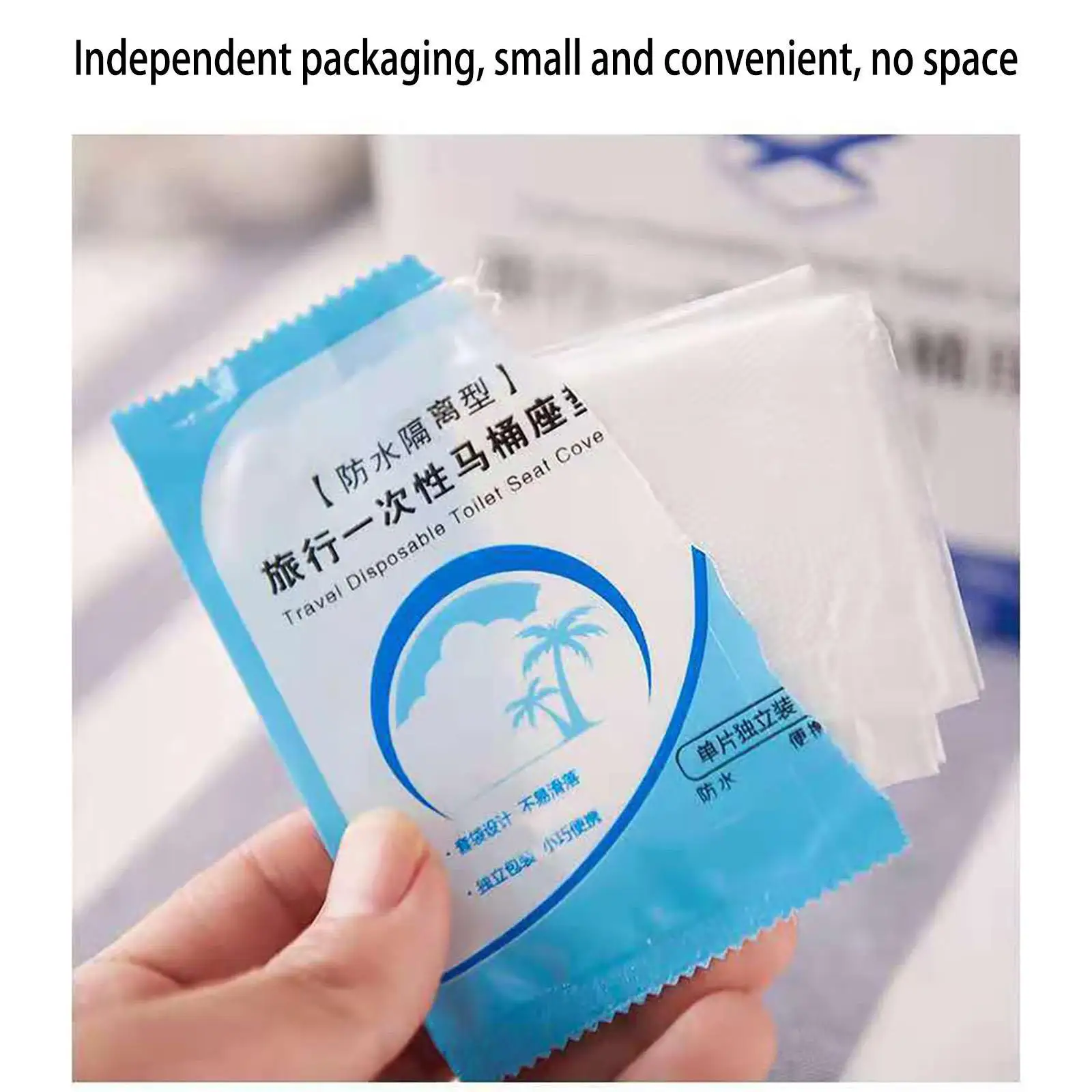 50pcs Portable Disposable Toilet Seat Cover Mat Waterproof Safety Toilet Seat Pad for Travel/Camping Bathroom Accessiories