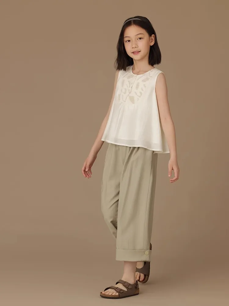 Chaleco de estilo chino para niña, Top ligero de moda, chaleco de princesa dulce y activo