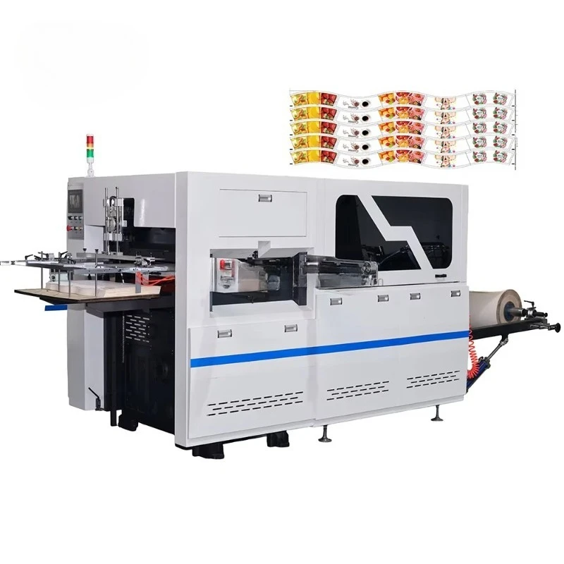 Automatic Roll Paper Die Cutting Creasing Machine for Ice Cream Ball Bowl Coffee Ice Cream Paper Cup Gear Motor Bearing Core