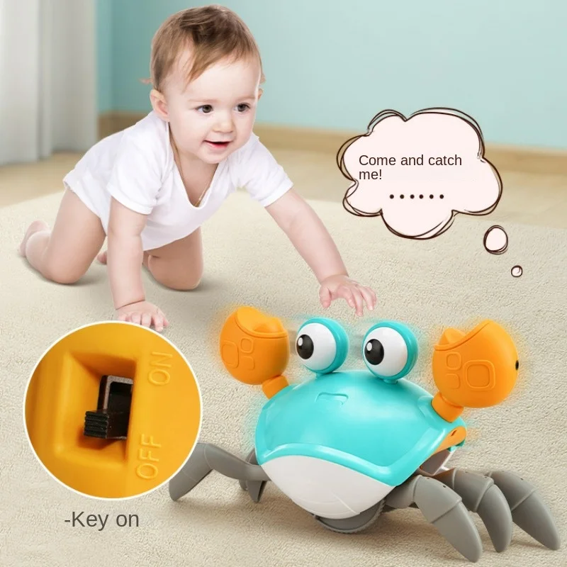 Charging Automatic Induction Escape Crab Luminous Music Male and Female Simulation Crawling Street Stall Hot Selling Toys