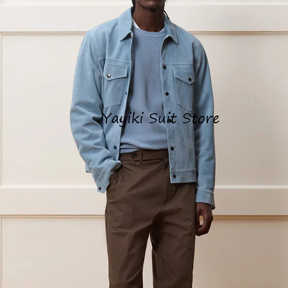 

Модный костюм, мужская куртка, повседневные мужские куртки, однобортные костюмы, замшевые пиджаки с лацканами для мужчин, пальто, пиджак, одежда