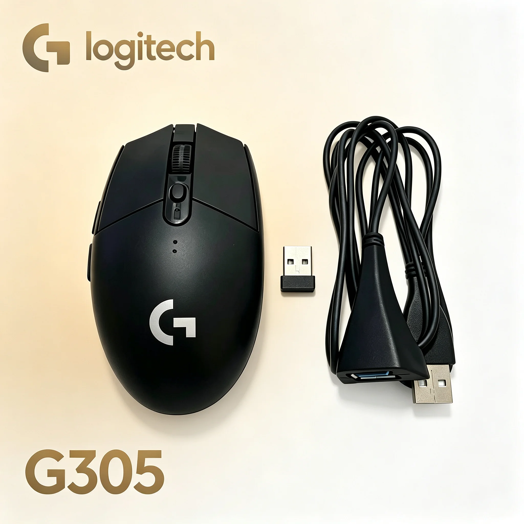 Logitech G305 Wireless Gaming Mouse With Transfer Adapter Cable Smooth Operation Mice For FPS Games Office Document Editing Desk