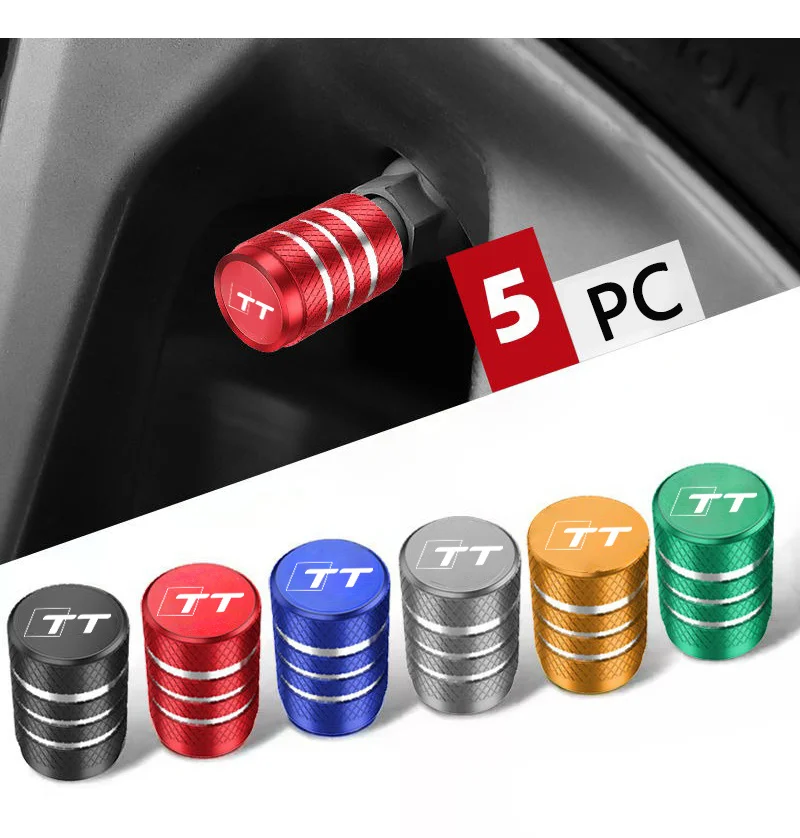 5PCS High Quality Car Automobile Wheel Tire Valve Cap Airdust Cover Accessories for Audi TT TTS TTRS 8J 8n 8s Mk1 2 3 SLine Logo