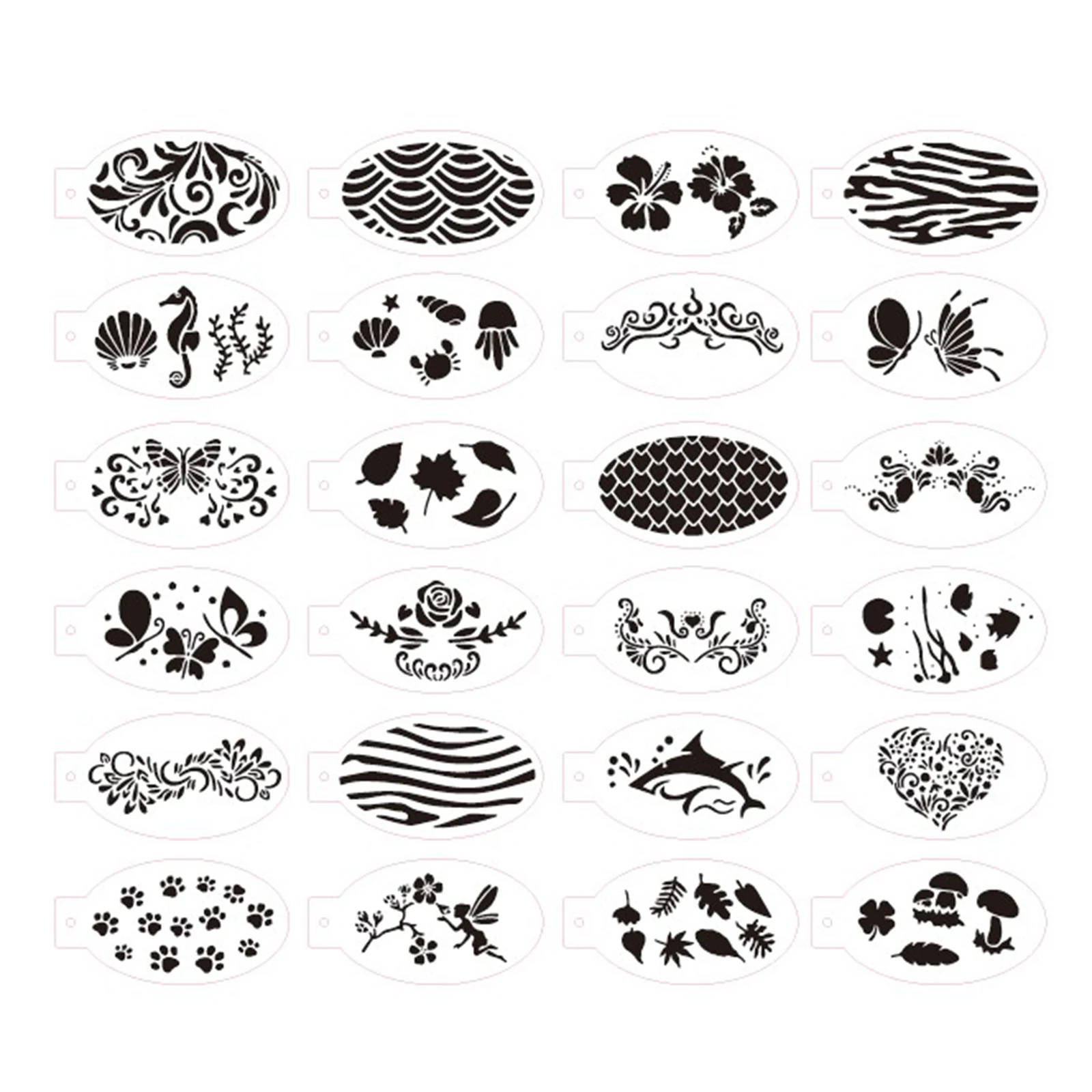 Face Painting Stencils Professional Body Painting Stencils Solid Outline Templates DIY Art Practice Makeup Tools 24PCS 36PCS