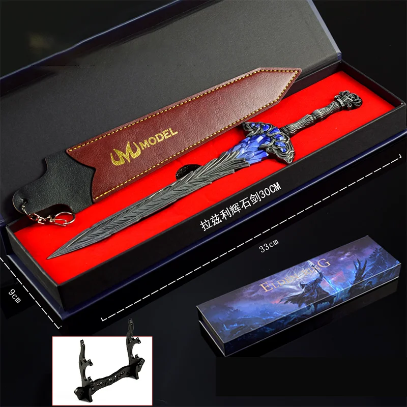 

30cm Lazuli Glintstone Sword Gifts Box Version ER Ring Game Sword Knife Toy Katana Decorations Props Gifts Collections