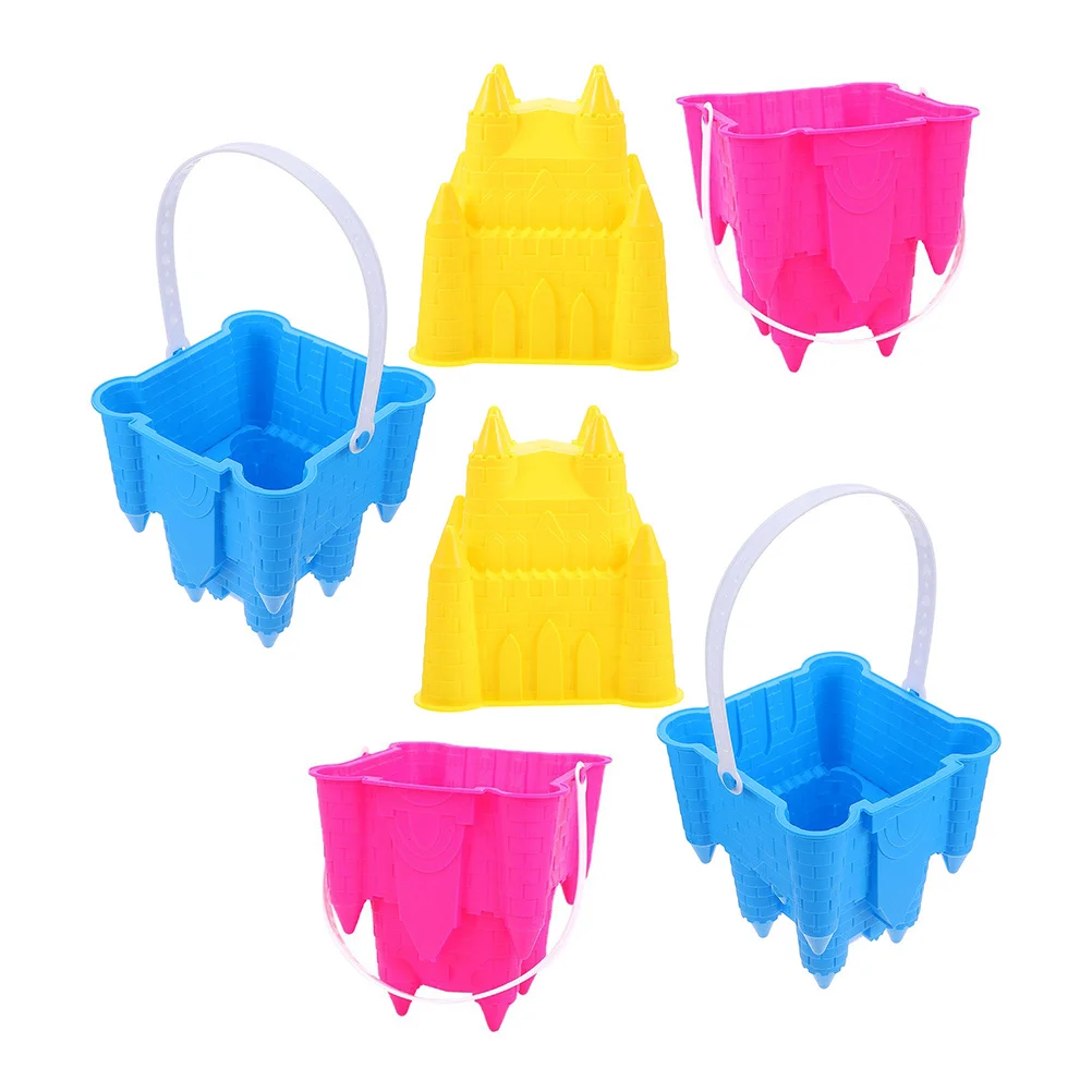 Secchi di sabbia in plastica da 6 pezzi Secchi di plastica per bambini Gioco da spiaggia Secchi di plastica per attrezzi da giardino multifunzione durevoli e durevoli di alta qualità