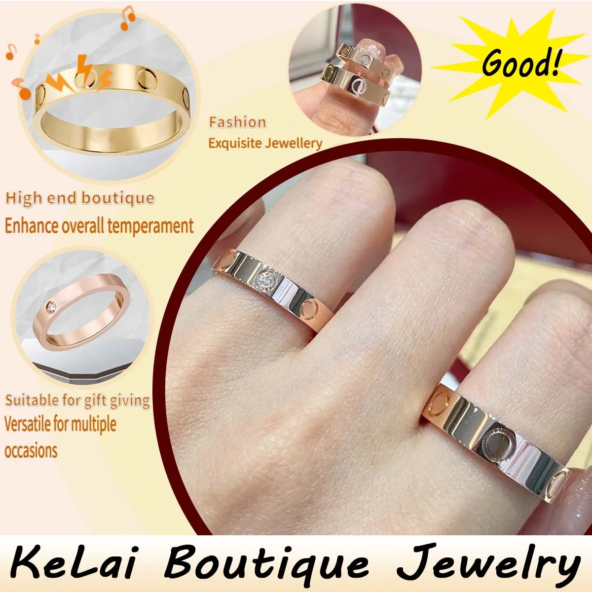 

Модное классическое модное популярное универсальное роскошное кольцо для пары S925, подходящее для различных случаев и вечеринок