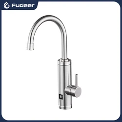 Fudeer Electric Kitchen Faucet Instant Hot Water Tap 220V Tankless Water Heater Faucet With Digital Display Kitchen Tap Geyser