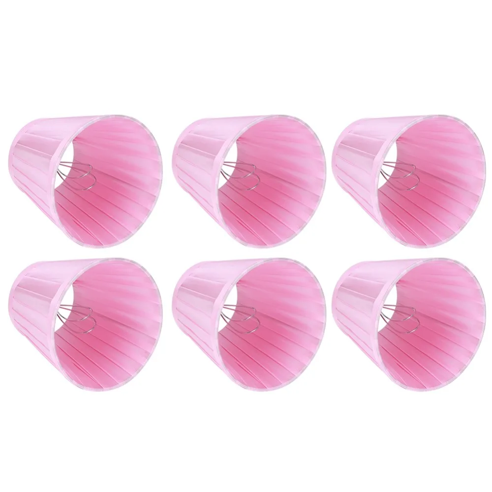 

6PCS Simple Pink White Beige Pendant Lamp Shade Fabric Cloth Clip On Wall Light Lampshade Modern Lamp Shade Living Room
