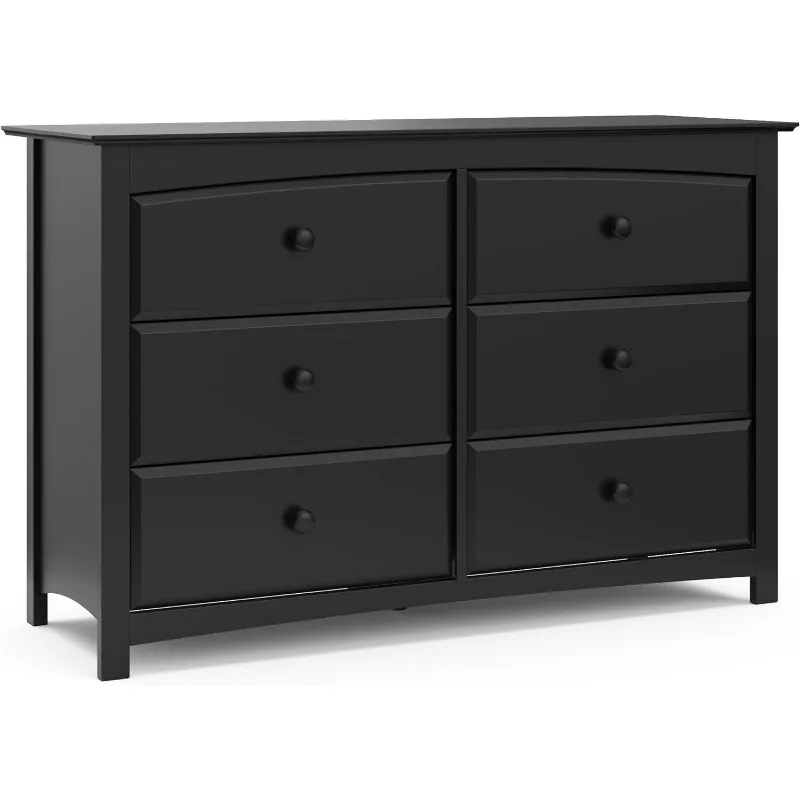 

Kenton 6 Drawer Double Dresser (Black) – Dresser for Kids Bedroom, Nursery Dresser Organizer, Chest of Drawers for Bedroom