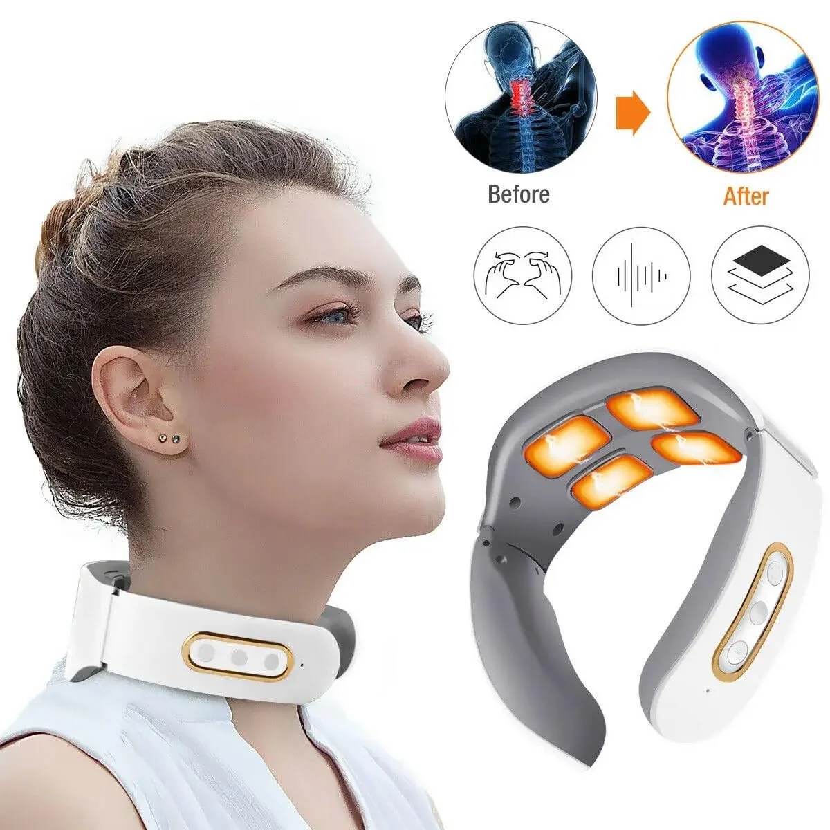

EMS Electric Cervical Spine Massager 6 Models 9 Gears Neck Massage Vertebra Relax Automatic 4 Cervical Massage Machines