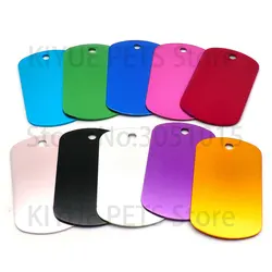 100Pcs Aluminium  Dog ID Tags For Man Name Pendants Pet Tags Rectangle