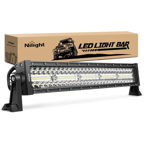 Nilight 18040C-A 22 Inch 480W Triple Row Flood Spot Combo Bar Driving Led Off Road Lights SUV Ute ATV Truck 4x4 Boat
