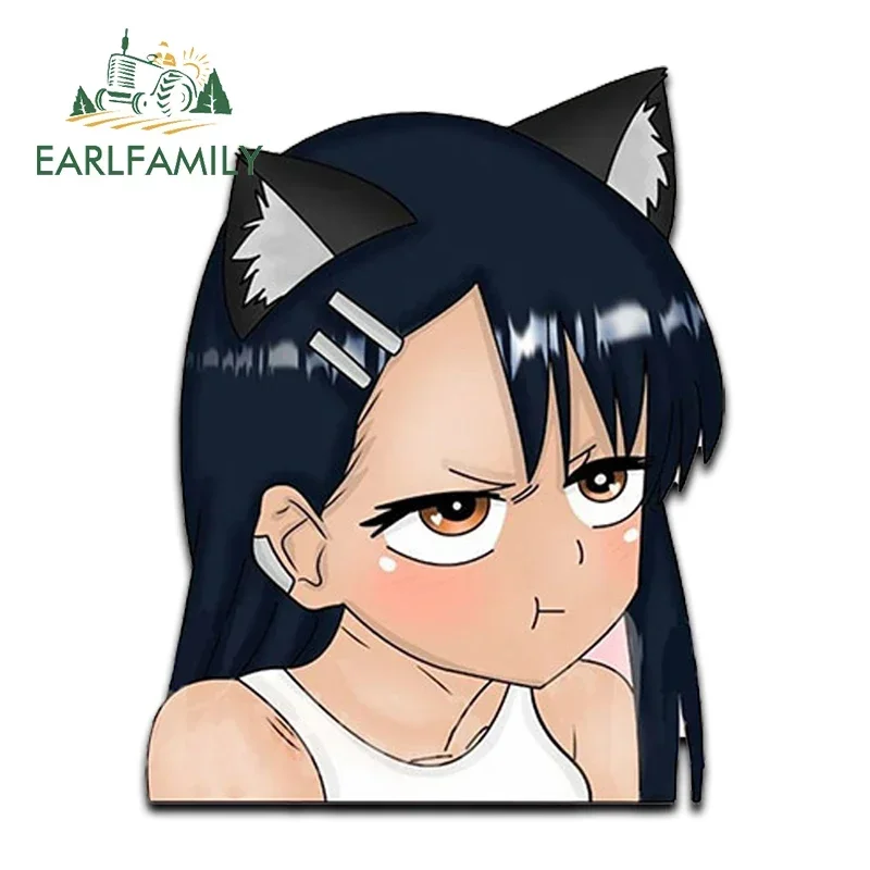 EARLFAMILY 13cm x 10.2cm for Anime Angry Peek Car Sticker Waterproof Laptop Decal Creative Windshield Vinyl Car Accessories