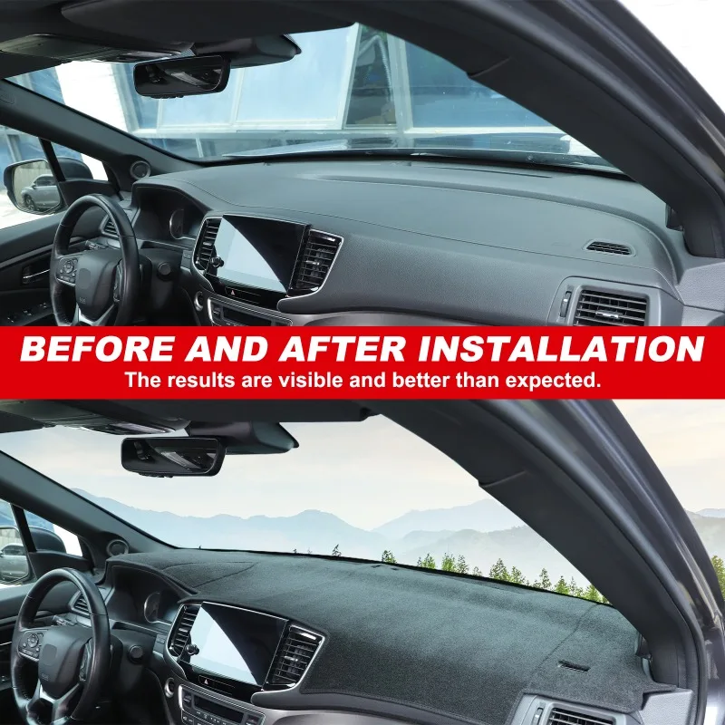 البوليستر لهوندا بايلوت 2016-2022 (الببتيد لليد اليسرى) لوحة القيادة ظلة الشمس حماية حصيرة غطاء وسادة تقليم اكسسوارات السيارات #3