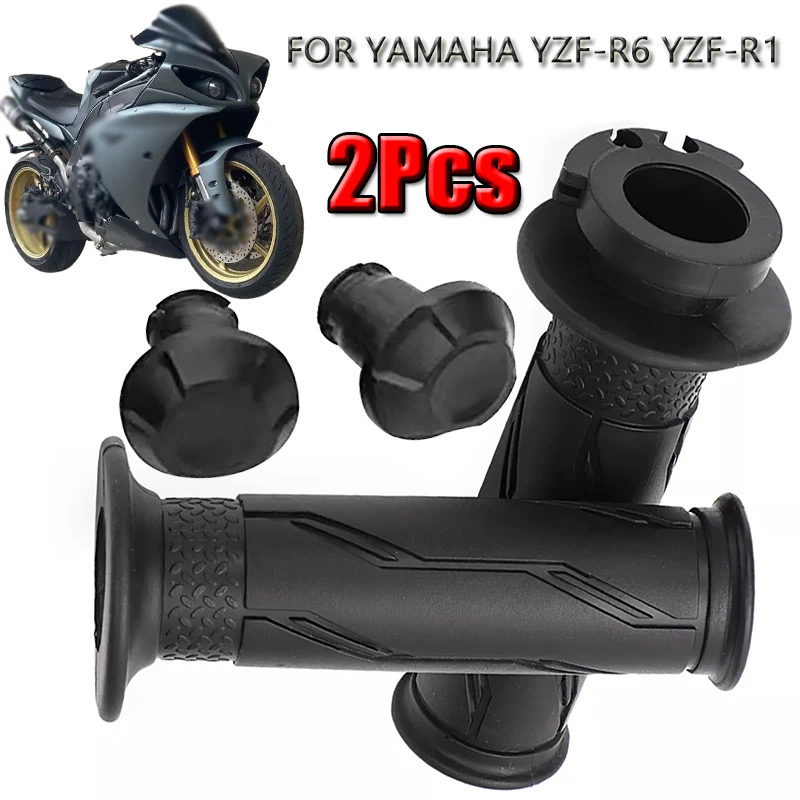 

2Pcs Handlebar Grip Rubber Throttle Turn Grip Settle Handle Bar Grips FOR YAMAHA YZF-R6 YZF-R1 Motorcycle Handle Grips Replace