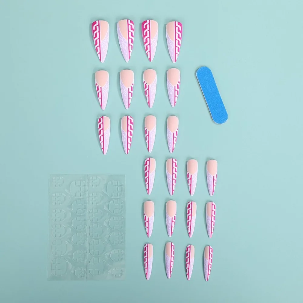 Moda wearable manicure amêndoa unhas falsas ponta pontiaguda cobertura completa comprimento do prego dicas de unhas menina